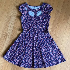 American Eagle Navy Floral Skater Dress sz XS